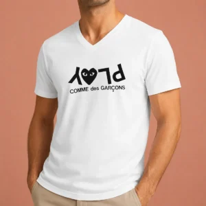 Hot Comme Des GarçOns Play Logo Fashion V-Neck Shirt