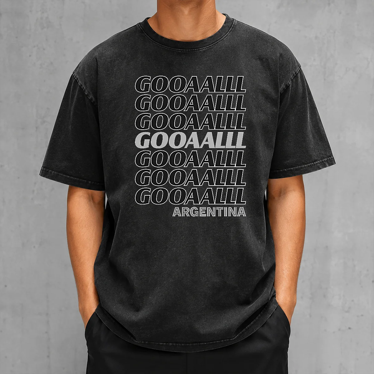 Hot Gooaalll Soccer Argentina Fan Goal Washed T-Shirt