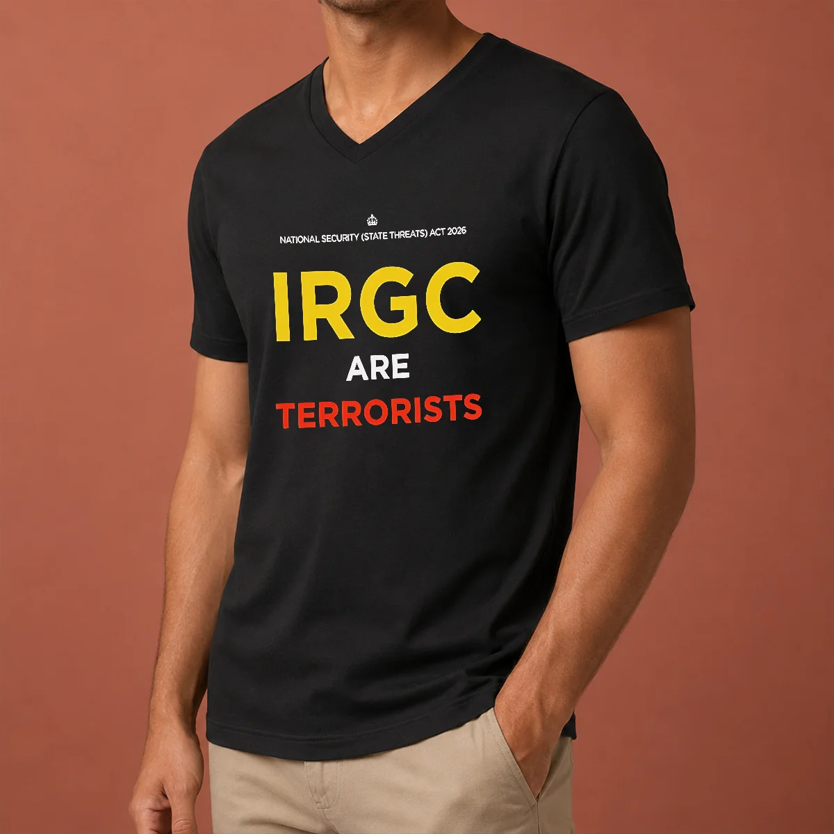 Hot IRGC Are Terrorists National Security V-Neck Shirt Hot IRGC Are Terrorists National Security V-Neck Shirt