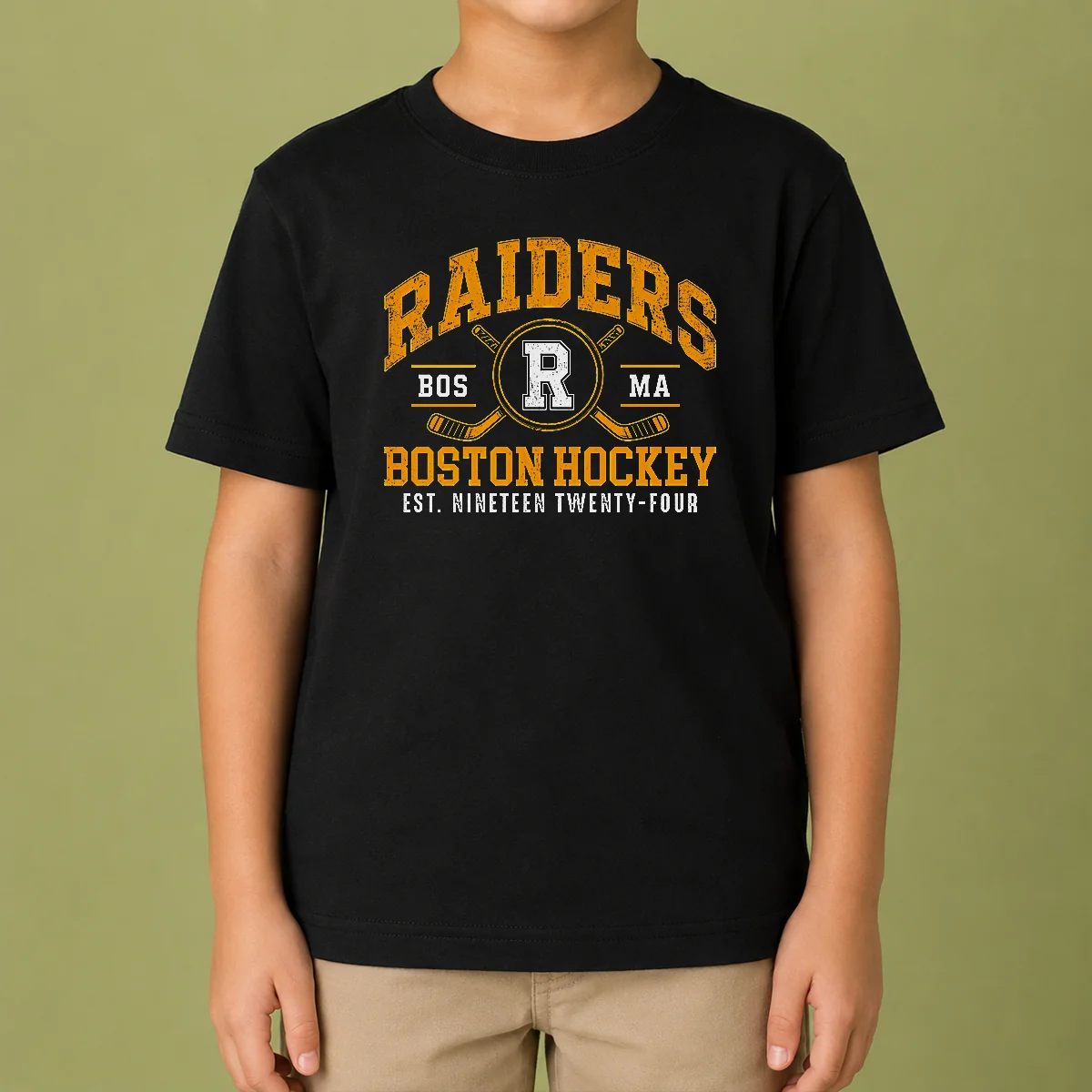 Hot Vintage Boston Raiders Hockey Fan Team Spirit Kids T-Shirt