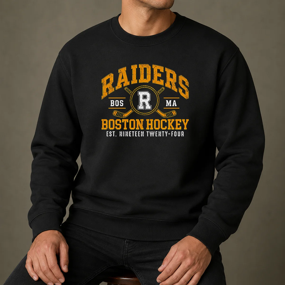 Hot Vintage Boston Raiders Hockey Fan Team Spirit Sweater