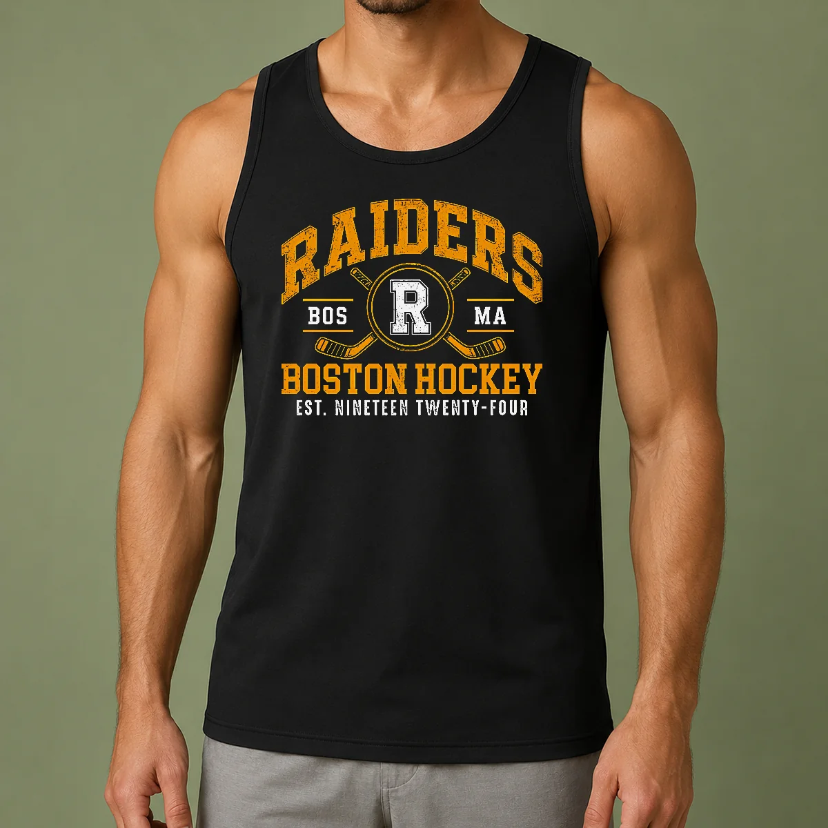 Hot Vintage Boston Raiders Hockey Fan Team Spirit Tank Top