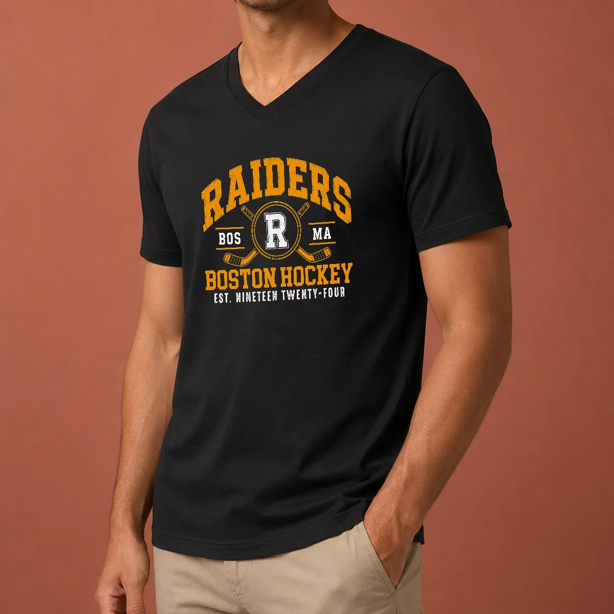 Hot Vintage Boston Raiders Hockey Fan V-Neck Shirt Hot Vintage Boston Raiders Hockey Fan V-Neck Shirt