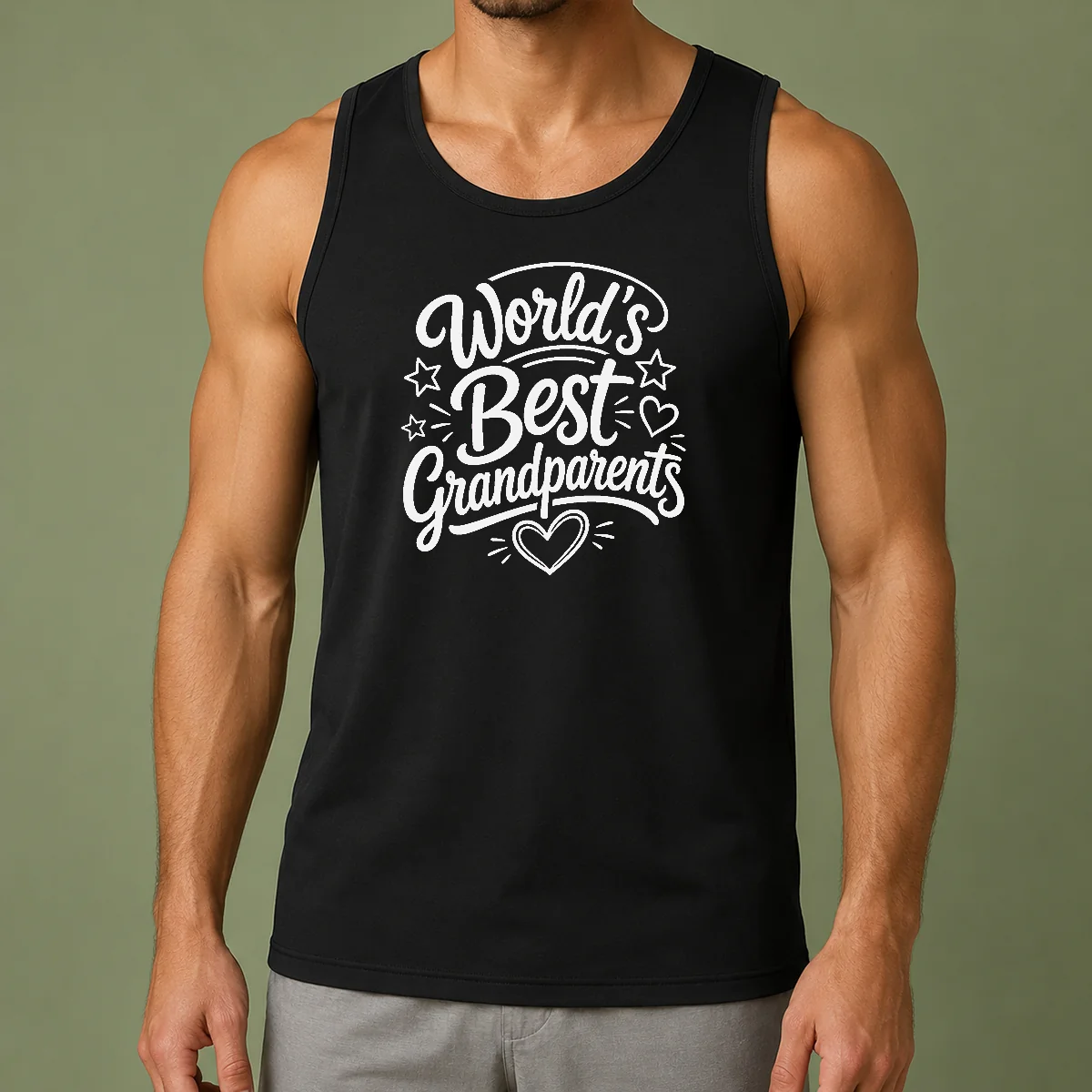 Hot Worlds Best Grandparents Day Line Art Tank Top