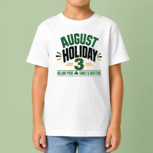 Nice August Holiday Ireland Family Gratitude Typography Kids T-Shirt