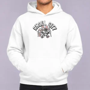 Nice Funny Angel City Mascot Soccer Ball Character Hoodie