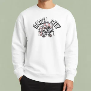 Nice Funny Angel City Mascot Soccer Ball Character Sweater