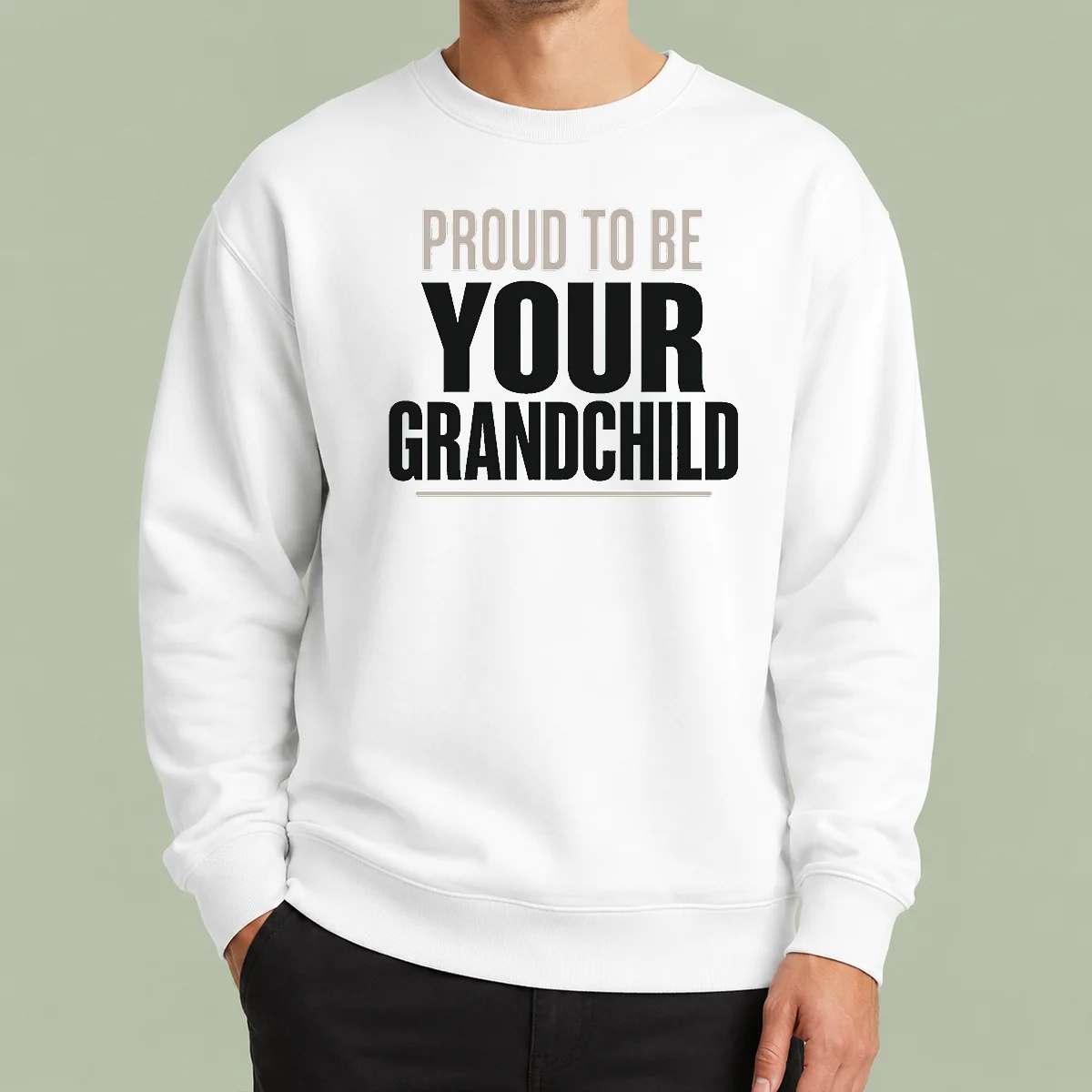 Nice Funny Grandparents Day Proud Grandchild Minimalist Sweater
