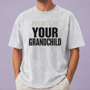 Nice Funny Grandparents Day Proud Grandchild Minimalist Washed T-Shirt