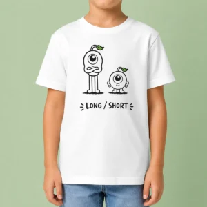 Nice Good Long And Short Character Comparison Educational Kids T-Shirt