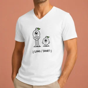 Nice Good Long And Short Character Comparison Educational V-Neck Shirt