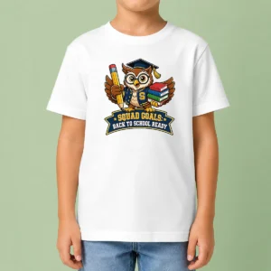 Nice Hot Back To School Owl Mascot Squad Kids T-Shirt
