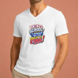 Nice Hot Back To School Typography With Cheeky Slogan V-Neck Shirt