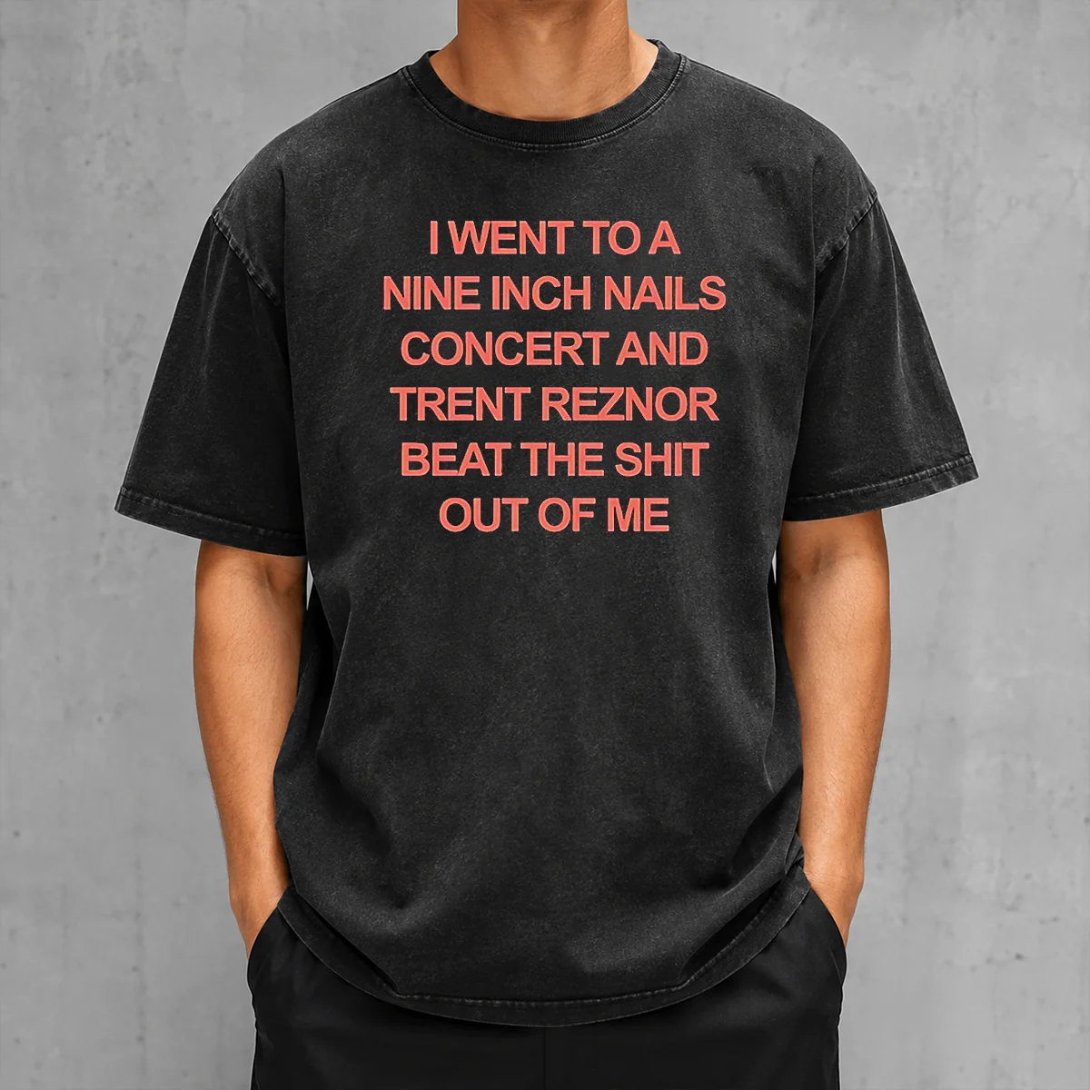 Nice I Went To A Nine Inch Nails Concert And Trent Reznor Beat The Shit Out Of Me Washed T-Shirt