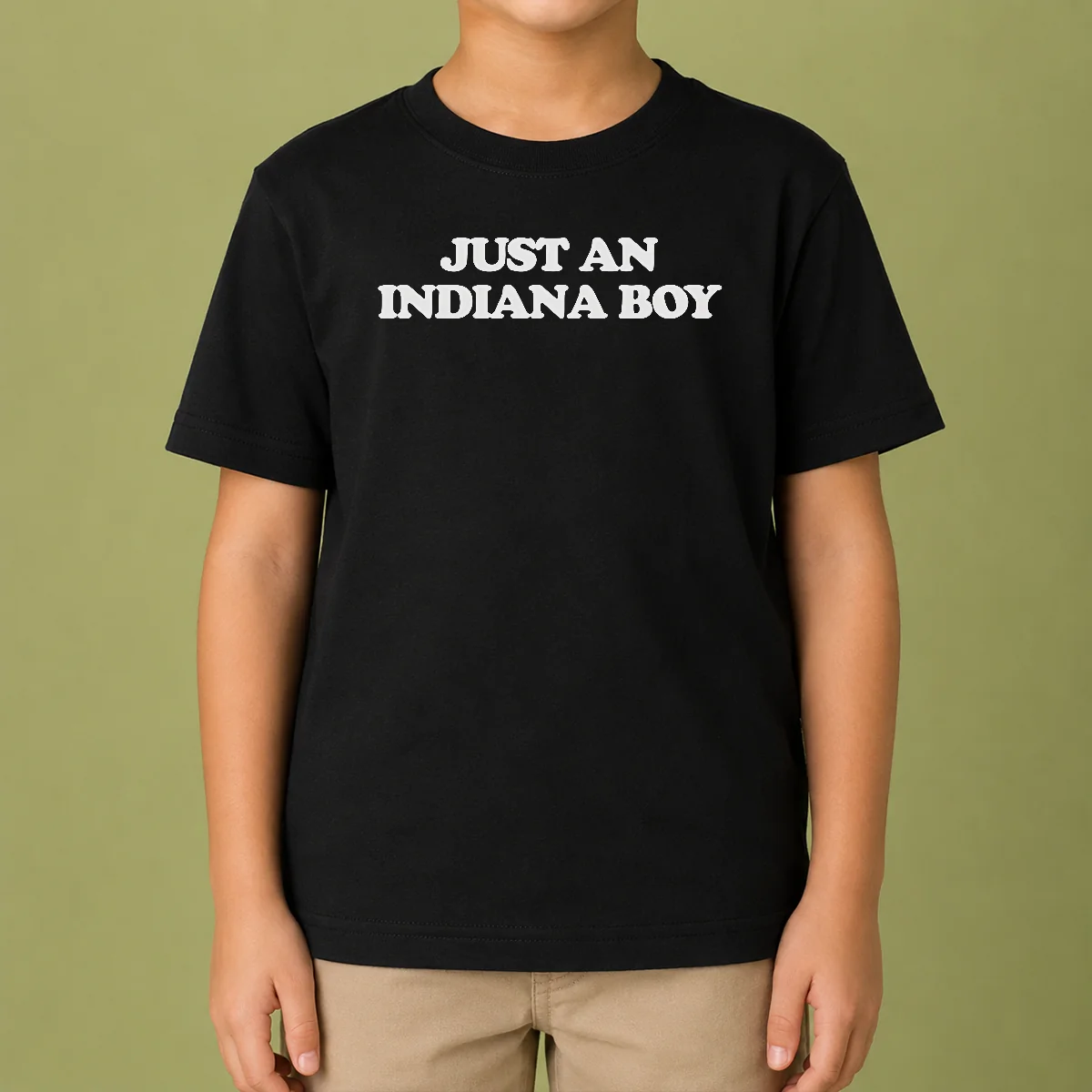 Nice Just An Indiana Boy Hoosier Midwest Home State Kids T-Shirt