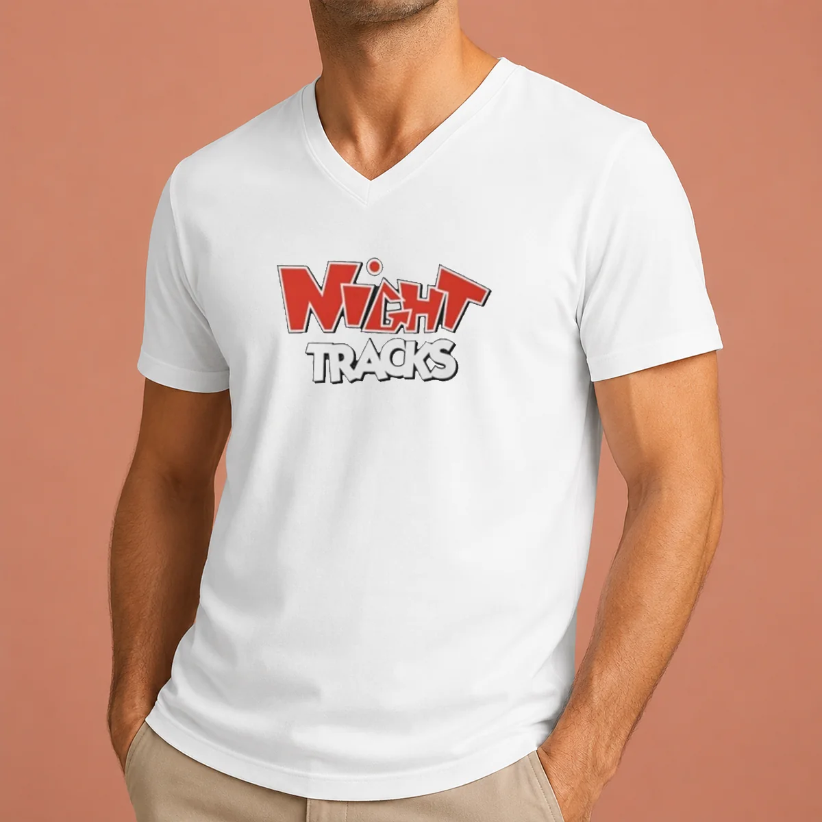 Nice Night Tracks Logo V-Neck Shirt Nice Night Tracks Logo V-Neck Shirt
