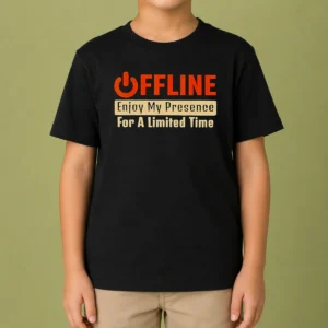 Nice Offline Enjoy My Presence For Limited A Time Kids T-Shirt