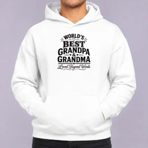 Nice Original Grandparents Day Line Art Loved Beyond Words Hoodie