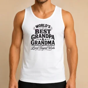 Nice Original Grandparents Day Line Art Loved Beyond Words Tank Top