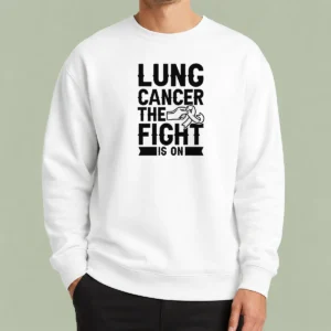 Nice Pretty Lung Cancer The Fight Is On Awareness Ribbon Support Warrior Survivor Sweater