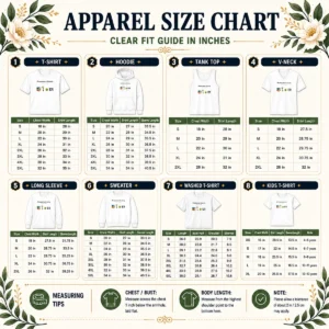 Size chart for Nice Pronounce It Slowly From The Right To Left with measurements in inches and cm