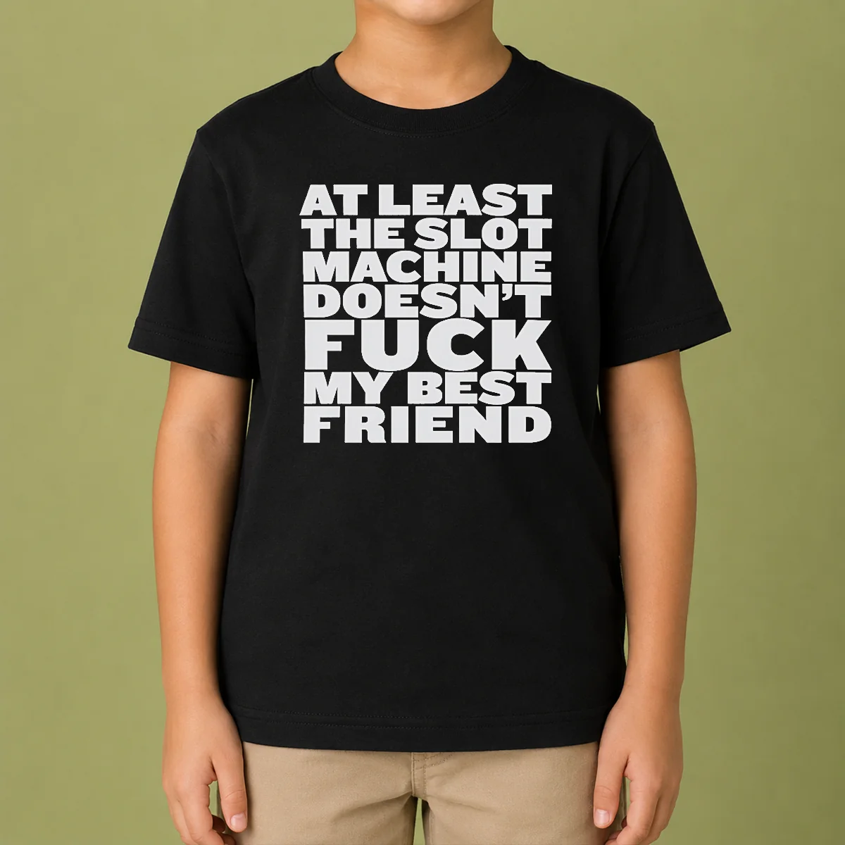Official At Least The Slot Machine Doesnt Fuck My Best Friend Kids T-Shirt