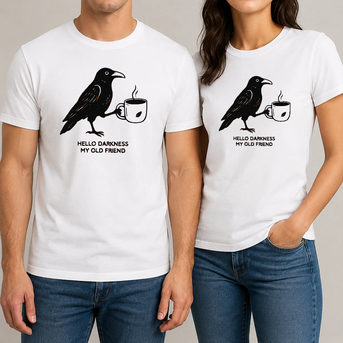 Official Crow Raven Drink Coffee Hello Shirt Official Crow Raven Drink Coffee Hello Shirt