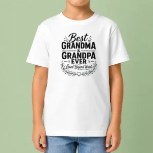 Official Grandparents Day Gratitude Line Art Family Kids T-Shirt
