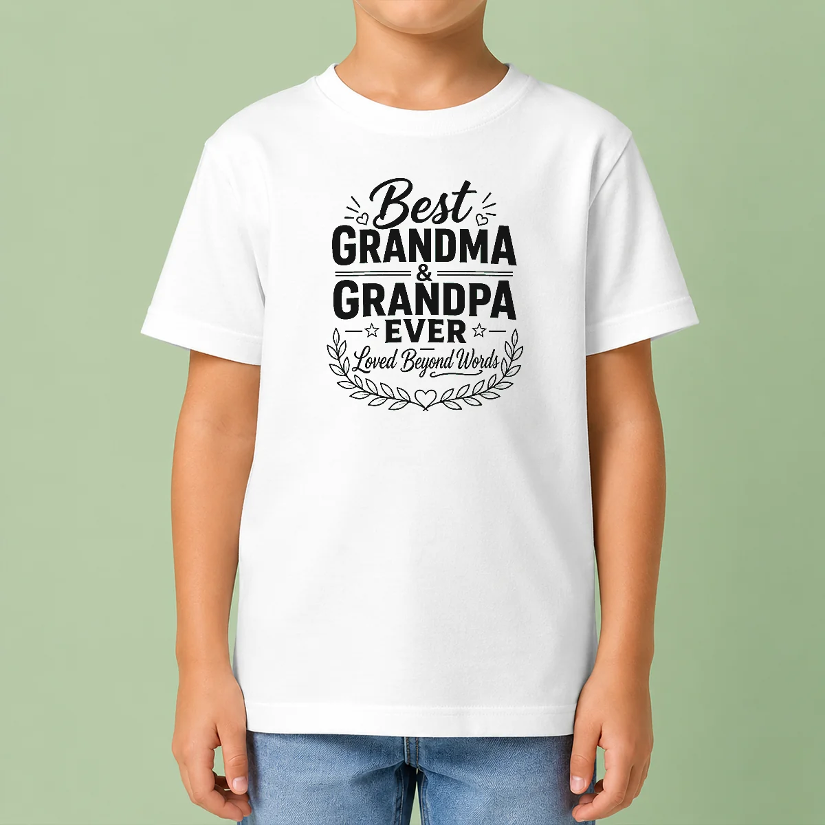 Official Grandparents Day Gratitude Line Art Family Kids T-Shirt