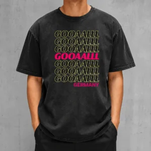 Official Pretty Gooaall! Germany Soccer Apparel For Fans German Washed T-Shirt
