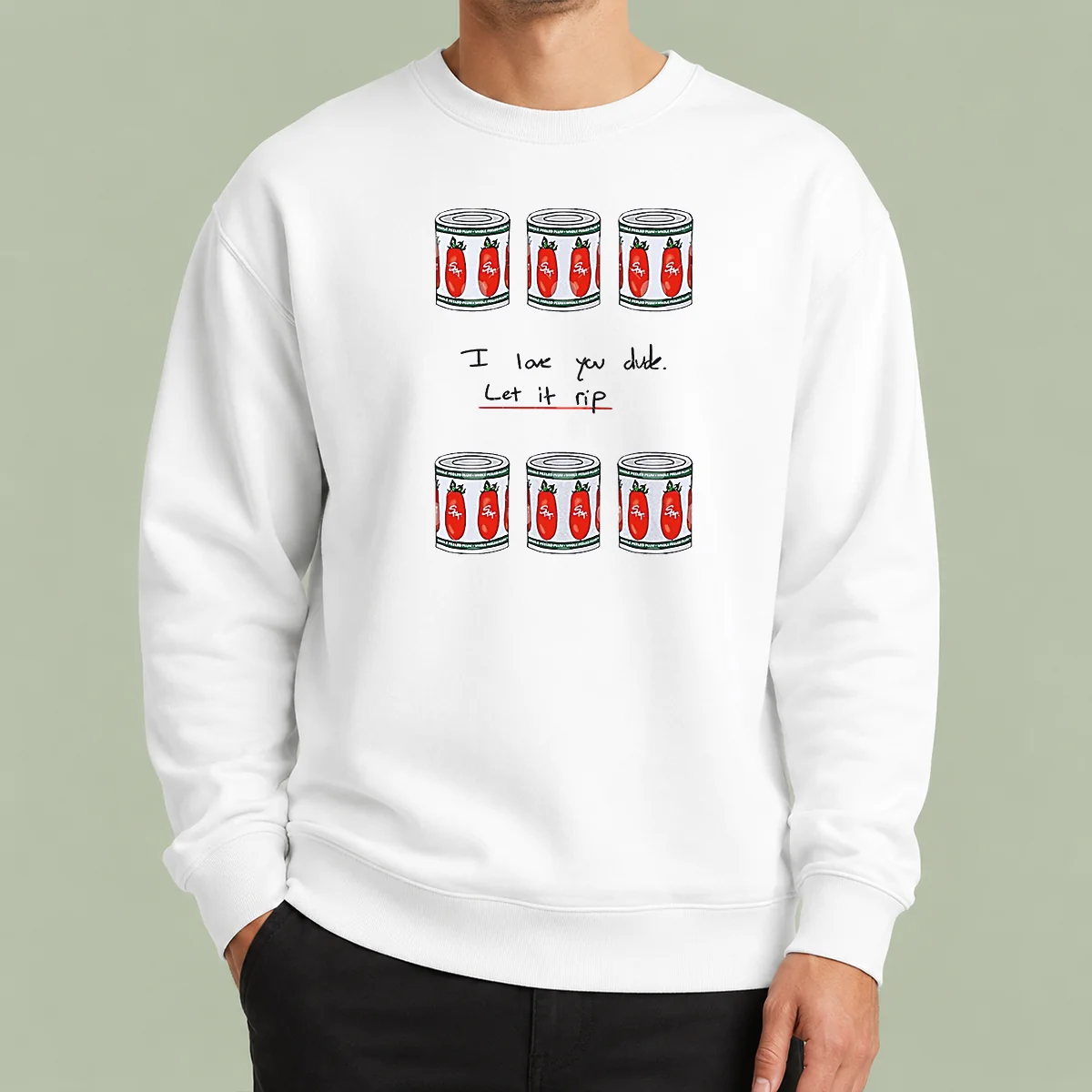 Official The Bear I Love You Dude Let It Rip Tomato Cans Sweater