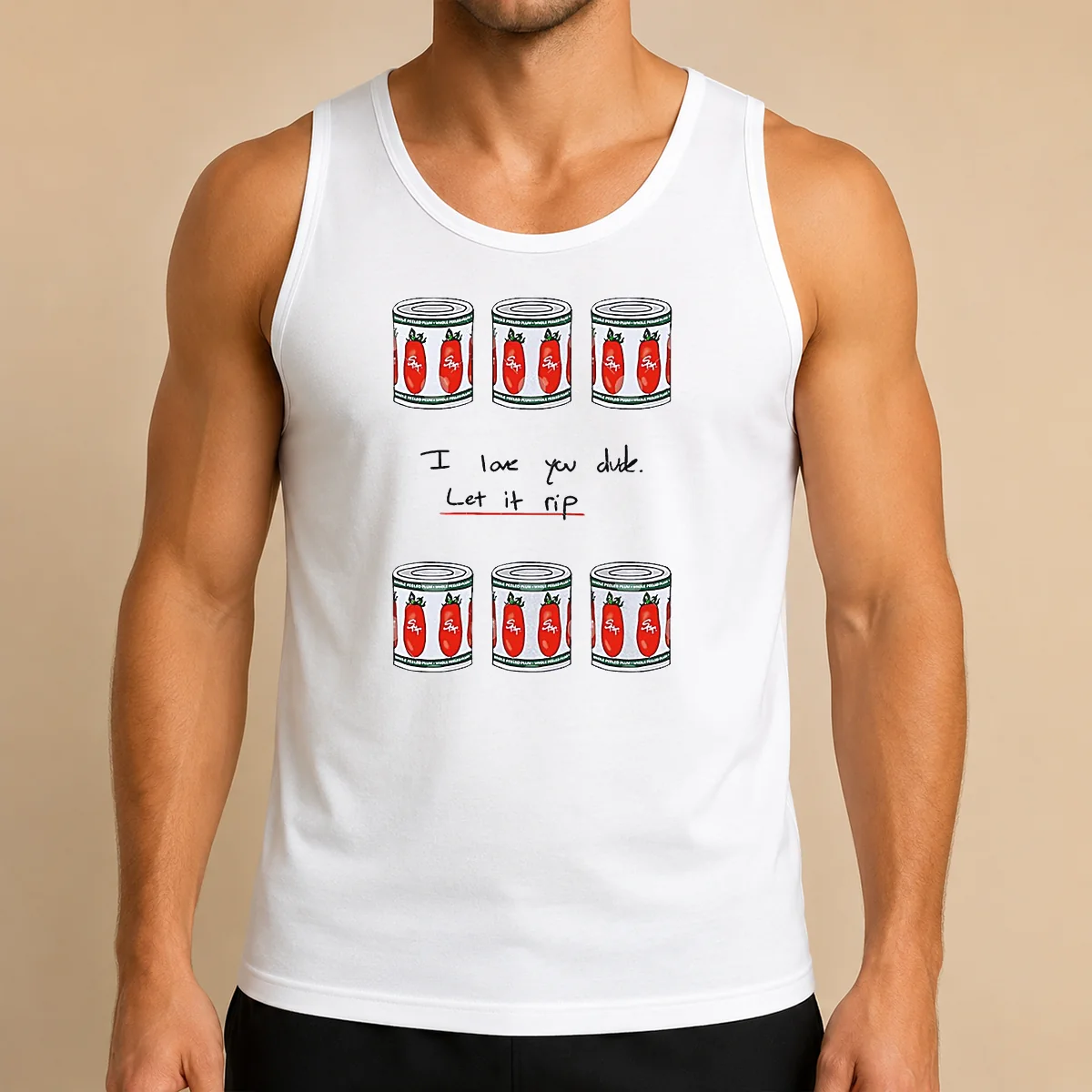 Official The Bear I Love You Dude Let It Rip Tomato Cans Tank Top