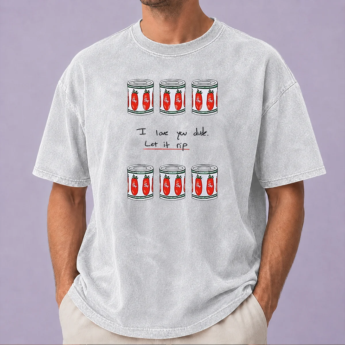 Official The Bear I Love You Dude Let It Rip Tomato Cans Washed T-Shirt