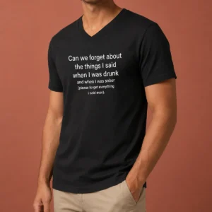 Original Can We Forget The Things I Said When I Was Drunk V-Neck Shirt