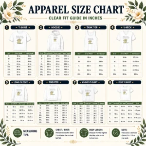 Size chart for Original Good My Dog Two Life Jobs shirt showing measurements in inches and cm