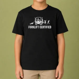 Original Hot Forklift Certified Forklift Operator Funny Humor Kids T-Shirt