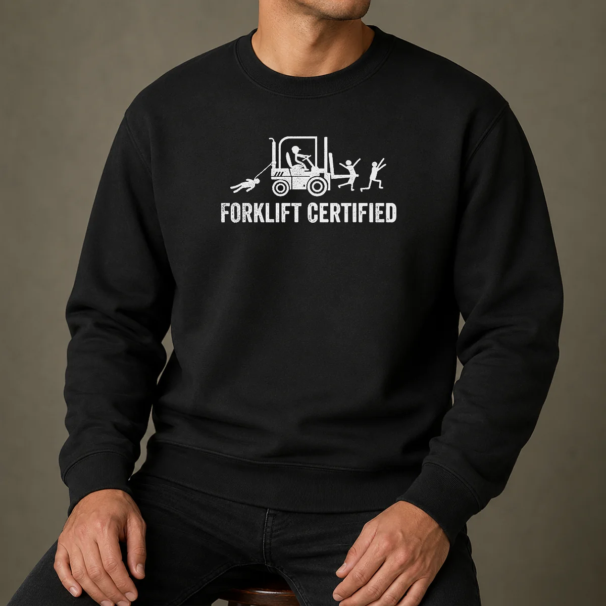 Original Hot Forklift Certified Forklift Operator Funny Humor Sweater