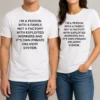 Original Hot Person With A Family Not A Factory With Exploited Workers And Its Own Private Delivery System t shirt in classic fit, white color