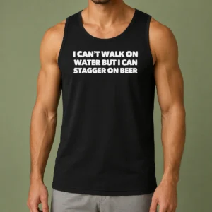 Original I Can'T Walk On Water But I Can Stagger On Beer Tank Top