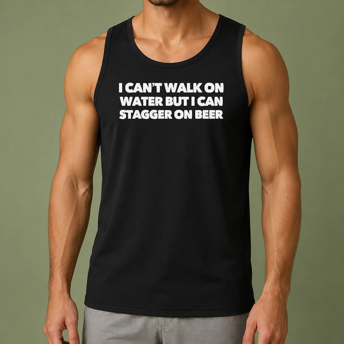 Original I Can'T Walk On Water But I Can Stagger On Beer Tank Top