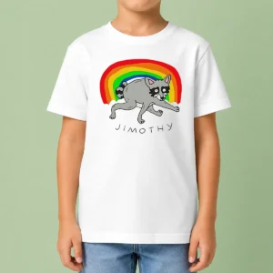 Original Jimothy The Raccoon Rainbow Funny Animal Kids T-Shirt