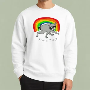 Original Jimothy The Raccoon Rainbow Funny Animal Sweater