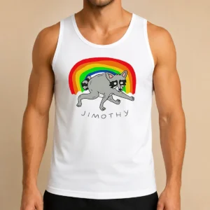 Original Jimothy The Raccoon Rainbow Funny Animal Tank Top