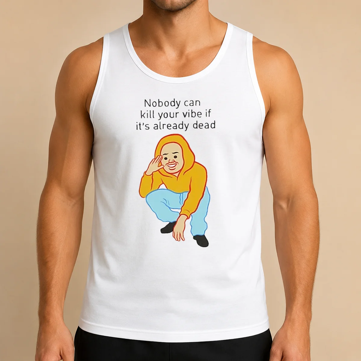 Original Nobody Can Kill Your Vibe If It'S Already Dead Cartoon Man Tank Top