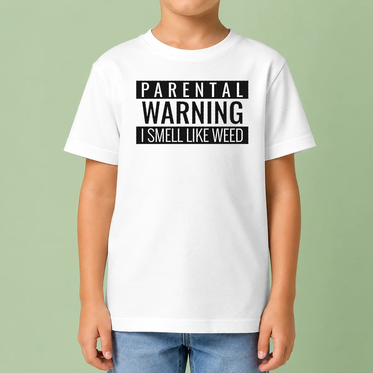 Original Parental Warning I Smell Like Weed Kids T-Shirt