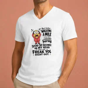 Original Pretty Minion Dont Bother Walking A Mile In My Shoes That Would Be Boring Spend 30 Seconds In My V-Neck Shirt