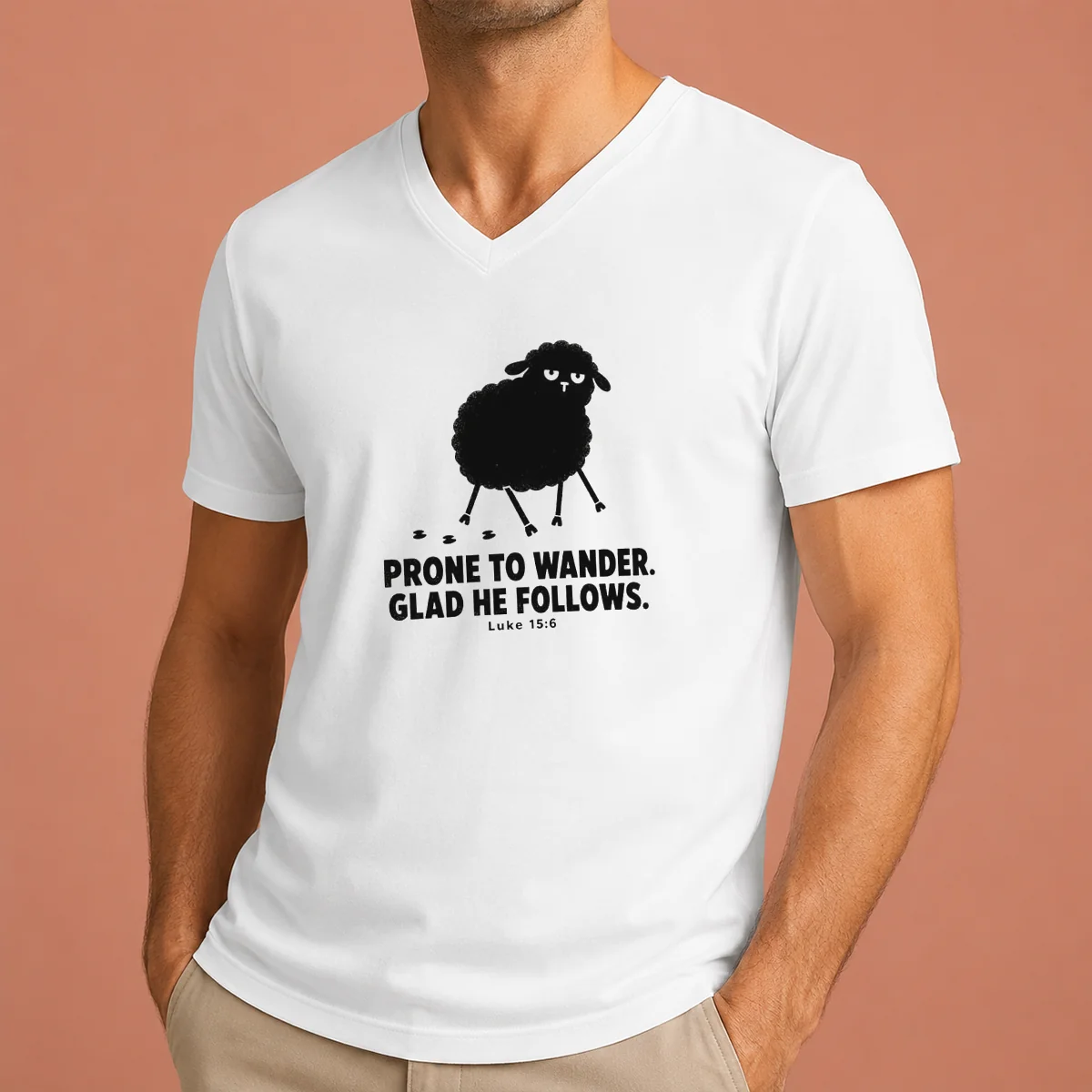 Original Prone To Wander Glad He V-Neck Shirt Original Prone To Wander Glad He V-Neck Shirt