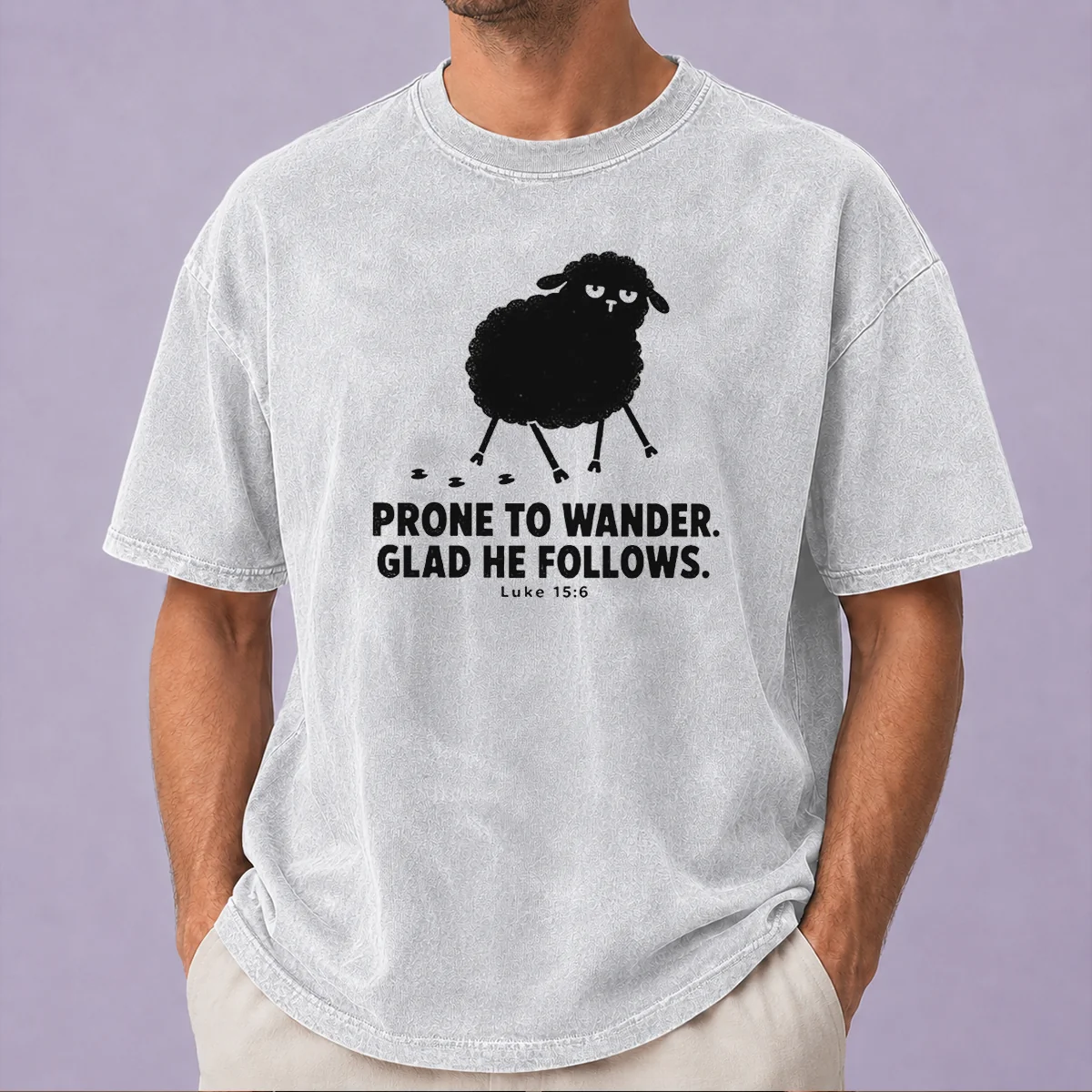 Original Prone To Wander Glad He Follows Washed T-Shirt