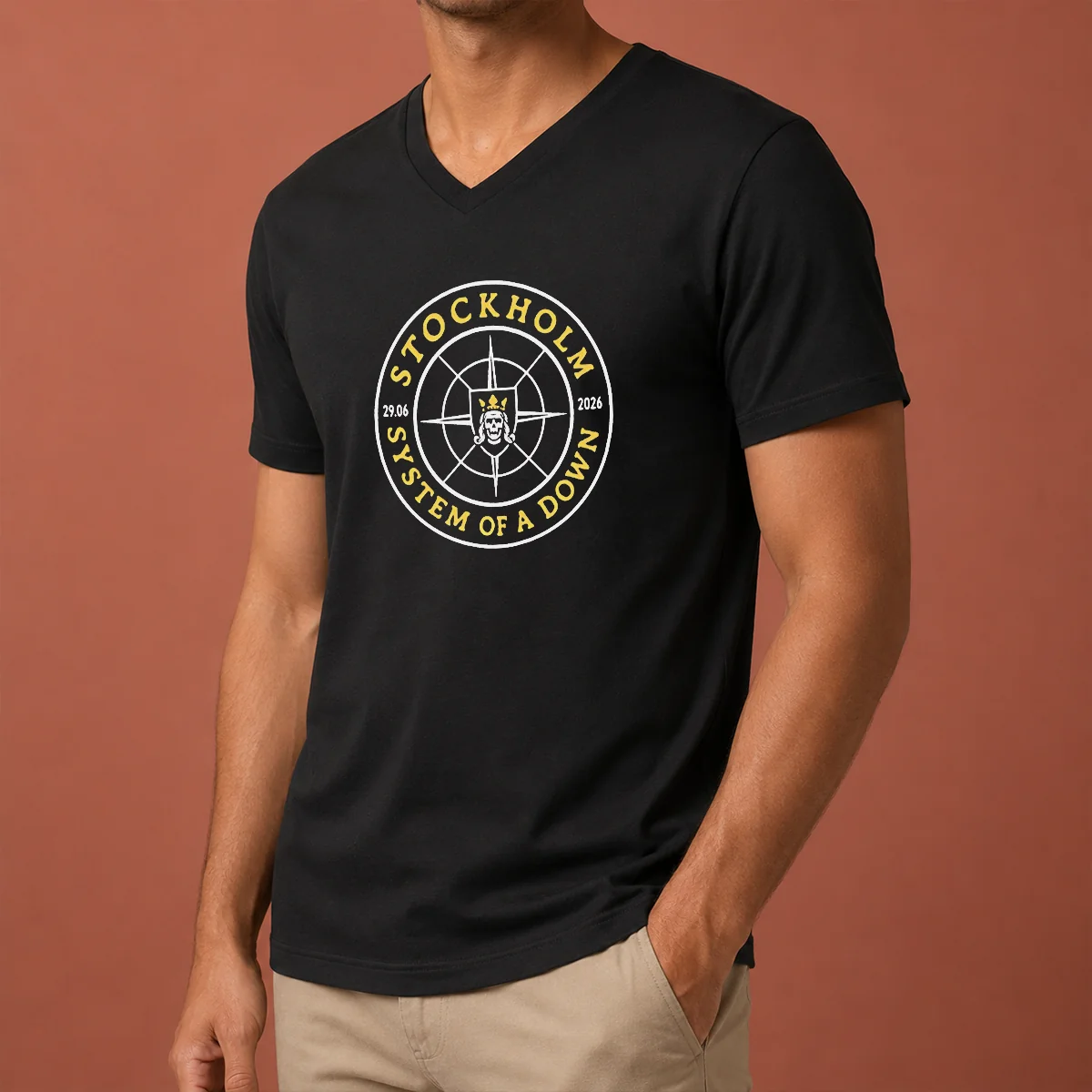 Original System Of A Down Stockholm V-Neck Shirt Original System Of A Down Stockholm V-Neck Shirt