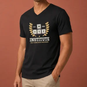 Original WASD Institute Est 1996 Mastering Basic Movement V-Neck Shirt